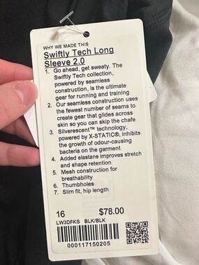lululemon athletica Swiftly Tech Long Sleeve 2.0 - Black/Black